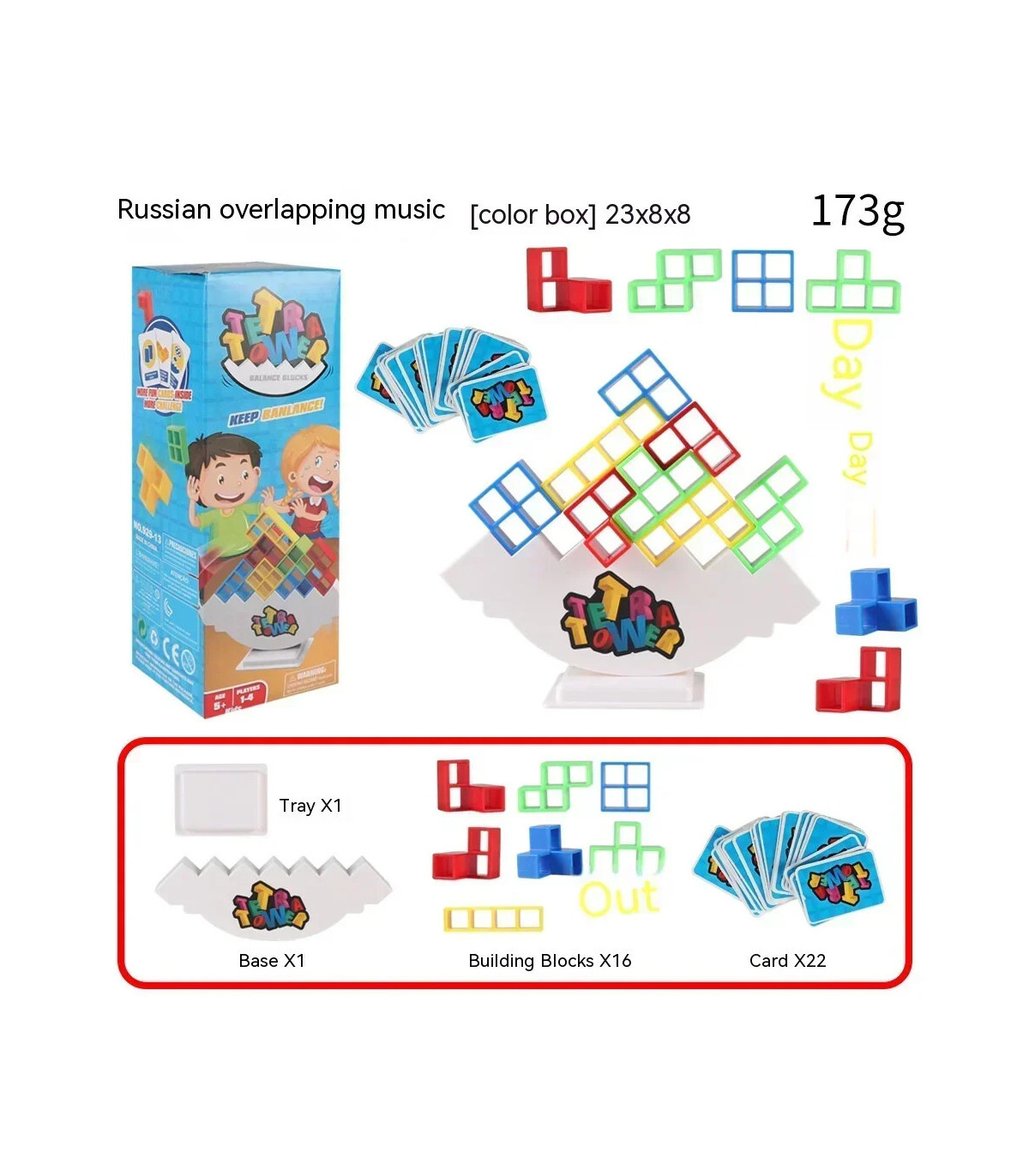 [16 Pcs] Puzzles Tetra Tower Fun Balance blocs de construction empilables jeu de société pour e
