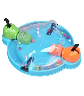 [Bleu] Nouveau jeu de Table d\'alimentation de haricots de grenouille hippopotame multi-joueur j