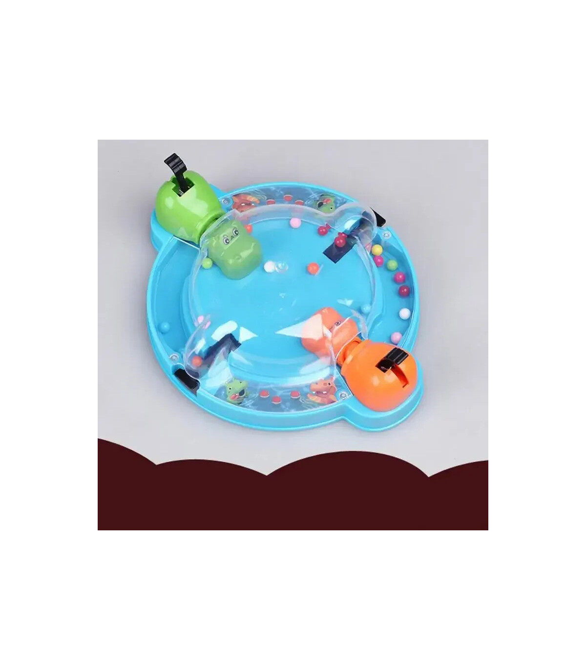 [Bleu] Nouveau jeu de Table d\'alimentation de haricots de grenouille hippopotame multi-joueur j