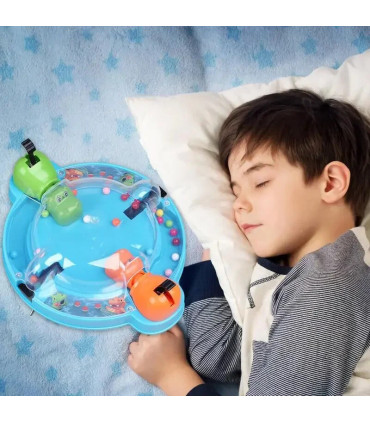 [Bleu] Nouveau jeu de Table d\'alimentation de haricots de grenouille hippopotame multi-joueur j