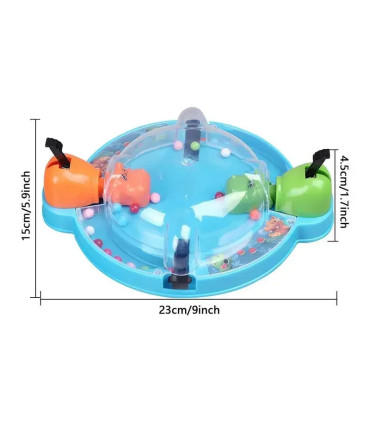 [Bleu] Nouveau jeu de Table d\'alimentation de haricots de grenouille hippopotame multi-joueur j