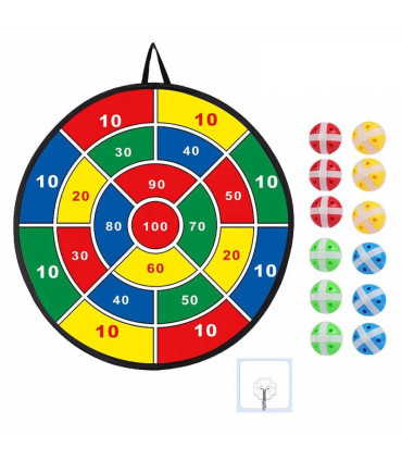 [12 Balls Set] Jeu de fléchettes collants pour enfants, 12 balles, grande taille 66cm, cible in
