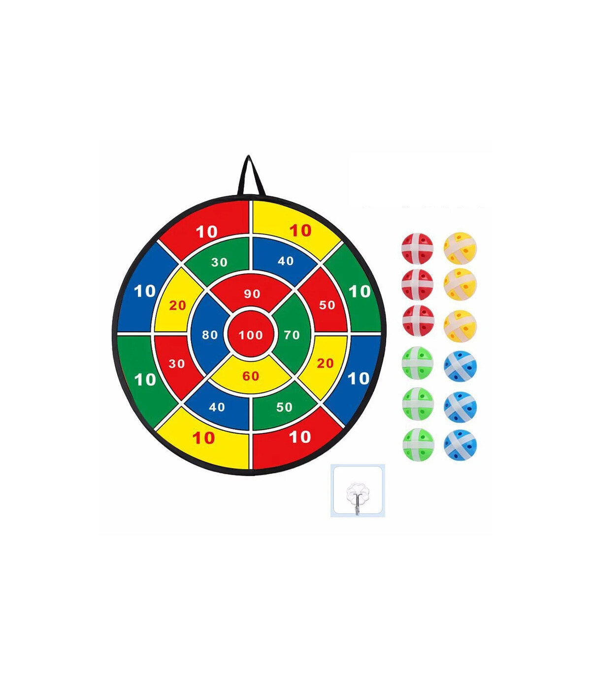 [12 Balls Set] Jeu de fléchettes collants pour enfants, 12 balles, grande taille 66cm, cible in