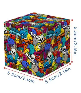 [Skull graffiti] Cube magique 3x3x3, crâne imprimé UV 3D, graffiti, puzzle anti-Stress, jeu pro