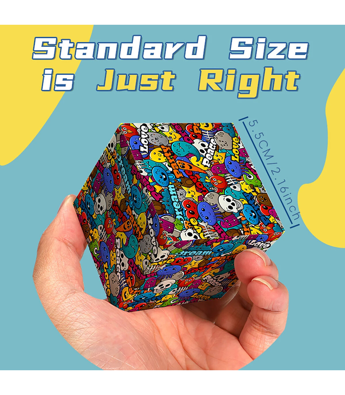 [Skull graffiti] Cube magique 3x3x3, crâne imprimé UV 3D, graffiti, puzzle anti-Stress, jeu pro