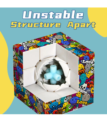 [Skull graffiti] Cube magique 3x3x3, crâne imprimé UV 3D, graffiti, puzzle anti-Stress, jeu pro