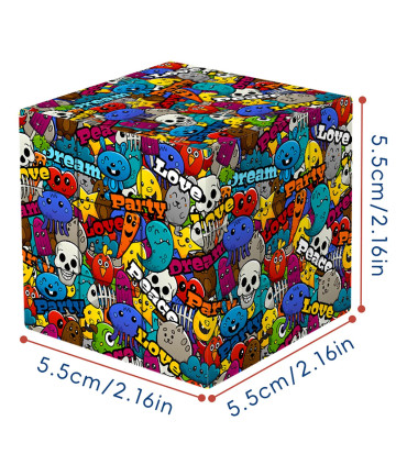 [Skull graffiti] Cube magique 3x3x3, crâne imprimé UV 3D, graffiti, puzzle anti-Stress, jeu pro