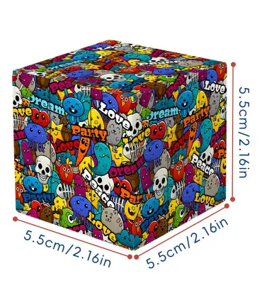 [Skull graffiti] Cube magique 3x3x3, crâne imprimé UV 3D, graffiti, puzzle anti-Stress, jeu pro