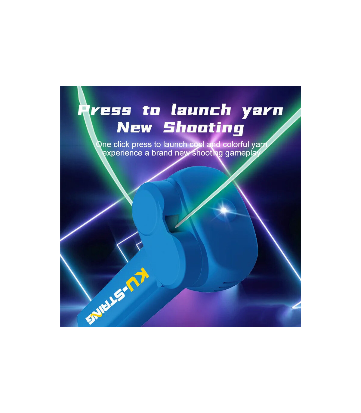 [Blue] Jouet de lanceur de corde de propulseur de corde d\'hélice électrique amusant sans batter