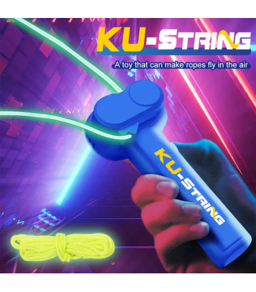 [Blue] Jouet de lanceur de corde de propulseur de corde d\'hélice électrique amusant sans batter