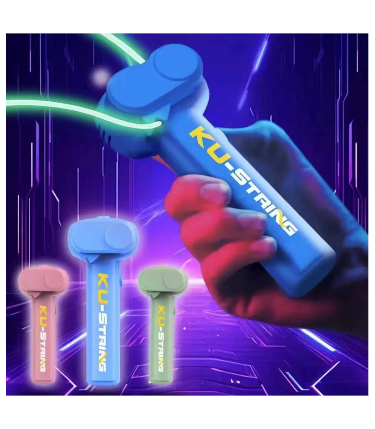 [Pink] Jouet de lanceur de corde de propulseur de corde d\'hélice électrique amusant sans batter