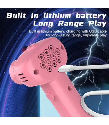 [Pink] Jouet de lanceur de corde de propulseur de corde d\'hélice électrique amusant sans batter