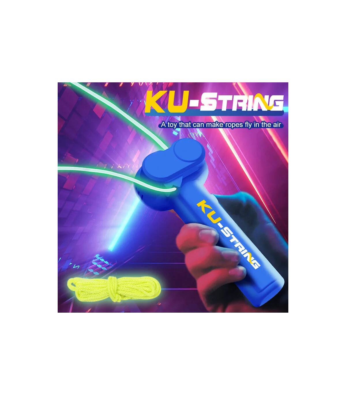 [Pink] Jouet de lanceur de corde de propulseur de corde d\'hélice électrique amusant sans batter