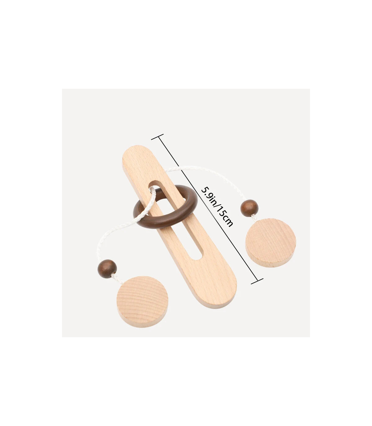 [NB220C2] Jeu de déverrouillage d\'anneau en bois, jouet de Puzzle classique d\'évasion d\'anneau 