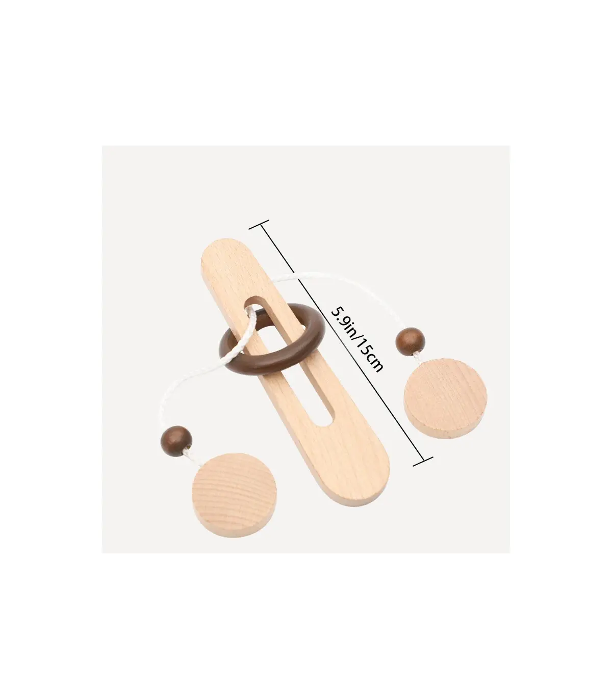 [NB220C2] Jeu de déverrouillage d\'anneau en bois, jouet de Puzzle classique d\'évasion d\'anneau 