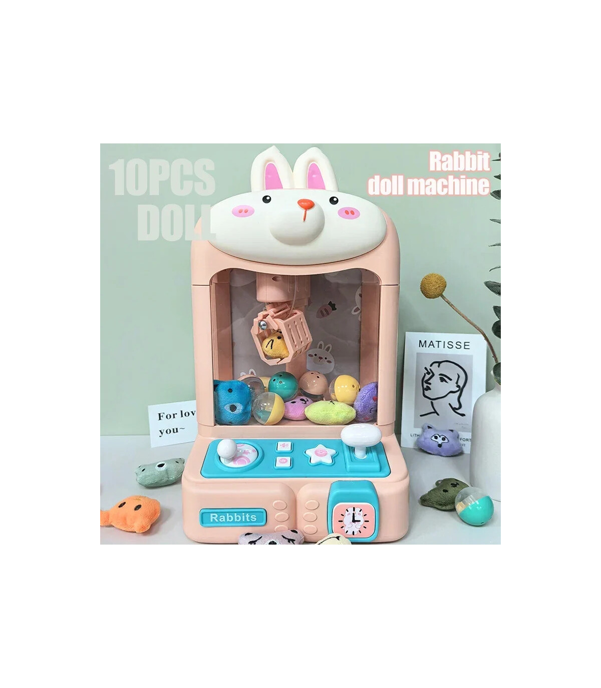 [Bear 10 Dolls] Mini jouets Machine à griffes jouets pour enfants jeu à commande automatique Ma