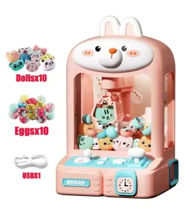 [Rabbit 10 Dolls] Mini jouets Machine à griffes jouets pour enfants jeu à commande automatique 