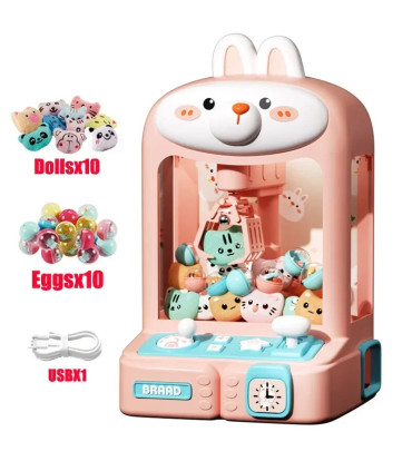 [Rabbit 10 Dolls] Mini jouets Machine à griffes jouets pour enfants jeu à commande automatique 