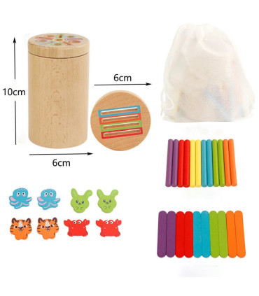 [Animals style] Jeu de tri des couleurs en bois, jouet sensoriel éducatif précoce Montessori, j