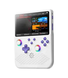 [White and purple] Console de jeu rétro portable H5, lecteur de jeu portable, écran de 5 pouces