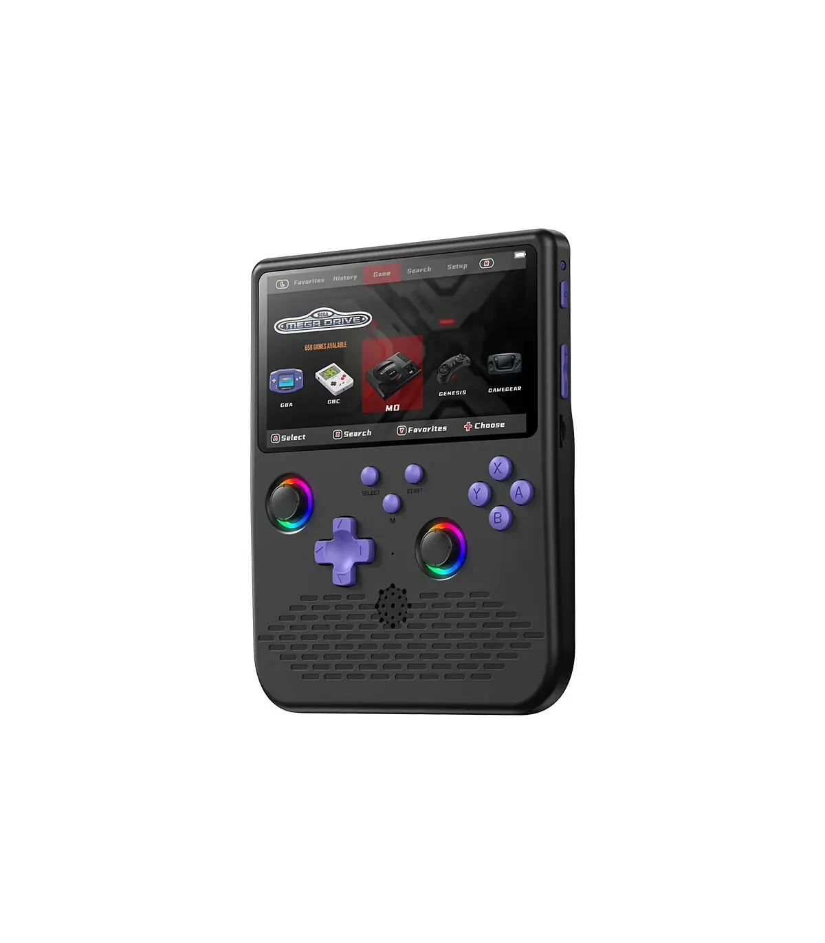 [Blackish purple] Console de jeu rétro portable H5, lecteur de jeu portable, écran de 5 pouces,