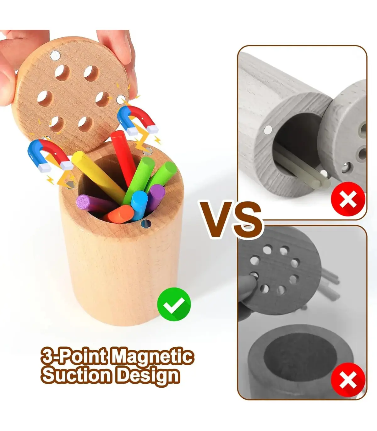 [2 in 1] Jeu de tri des couleurs en bois, jouet sensoriel éducatif précoce Montessori, jouet de