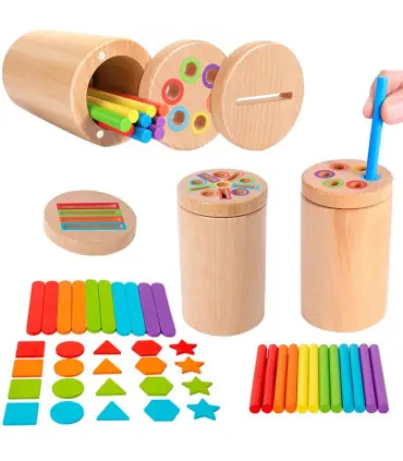 [Animals style] Jeu de tri des couleurs en bois, jouet sensoriel éducatif précoce Montessori, j