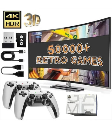 [M15 64G 40000games] 64G Game Stick M15 4K Console de jeu vidéo TV manettes sans fil jeu vidéo 