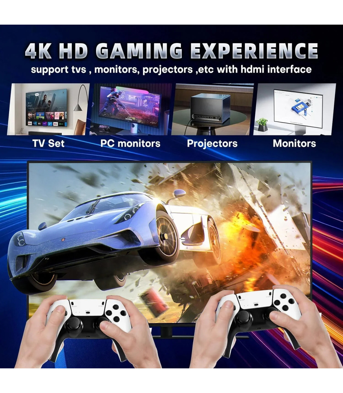 [M15 64G 40000games] 64G Game Stick M15 4K Console de jeu vidéo TV manettes sans fil jeu vidéo 