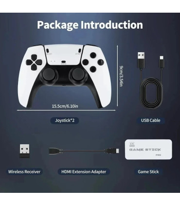 [M15 64G 40000games] 64G Game Stick M15 4K Console de jeu vidéo TV manettes sans fil jeu vidéo 