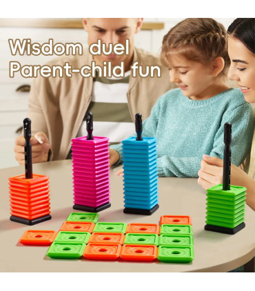 [Multicolore] Jeu de Puzzle Gomoku Portable pour enfants, jeu de société de table en plein air 