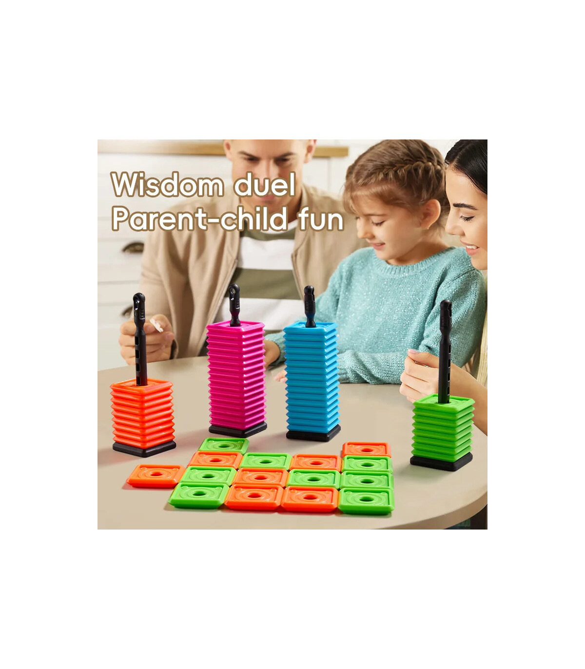 [Multicolore] Jeu de Puzzle Gomoku Portable pour enfants, jeu de société de table en plein air 