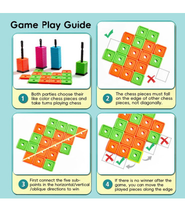 [Multicolore] Jeu de Puzzle Gomoku Portable pour enfants, jeu de société de table en plein air 