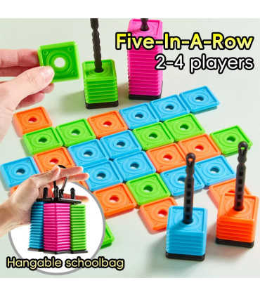 [Multicolore] Jeu de Puzzle Gomoku Portable pour enfants, jeu de société de table en plein air 