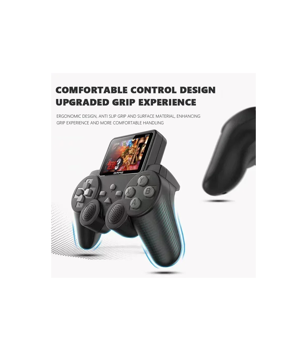 [White] Lecteur de jeu rétro portable S10 – 520 jeux classiques, mode 2 joueurs, sortie AV/TV, 