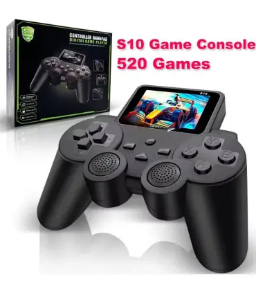 [Black] Lecteur de jeu rétro portable S10 – 520 jeux classiques, mode 2 joueurs, sortie AV/TV, 