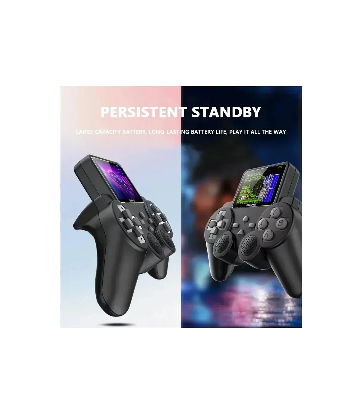 [Black] Lecteur de jeu rétro portable S10 – 520 jeux classiques, mode 2 joueurs, sortie AV/TV, 