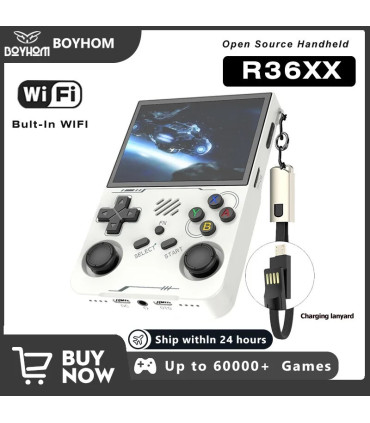 [R36XX Black 128G] R36S mis à jour R36XX rétro Console de jeu Portable Linux ARKOS 3.5 pouces I