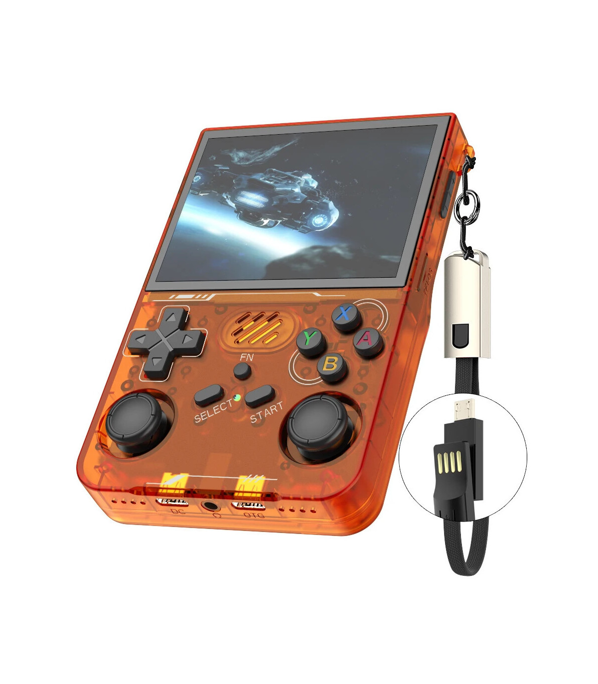 [R36XX Orange 64G] R36S mis à jour R36XX rétro Console de jeu Portable Linux ARKOS 3.5 pouces I