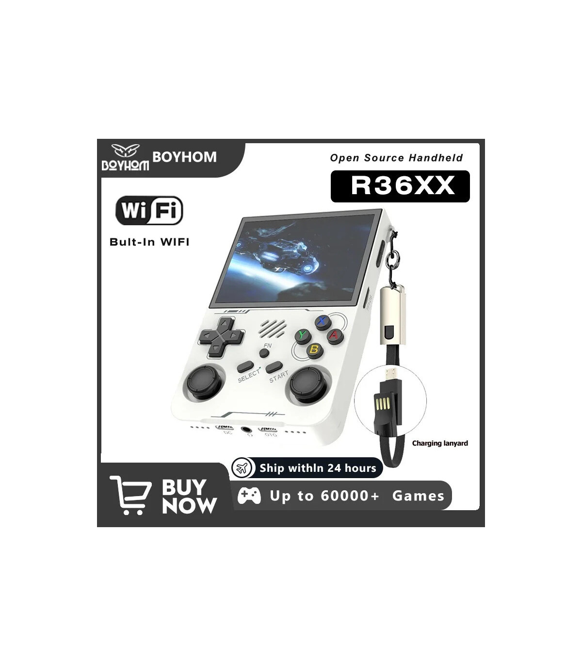 [R36XX Orange 64G] R36S mis à jour R36XX rétro Console de jeu Portable Linux ARKOS 3.5 pouces I
