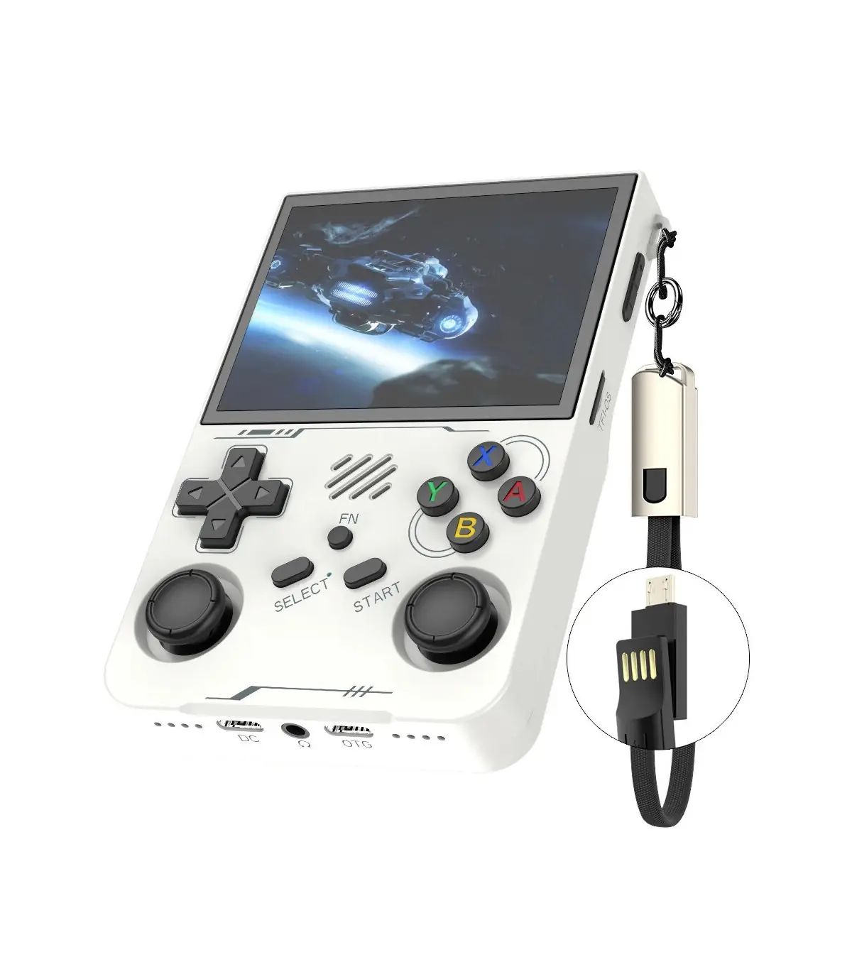 [R36XX White 256G] R36S mis à jour R36XX rétro Console de jeu Portable Linux ARKOS 3.5 pouces I