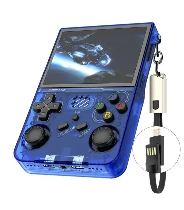 [R36XX Blue 256G] R36S mis à jour R36XX rétro Console de jeu Portable Linux ARKOS 3.5 pouces IP
