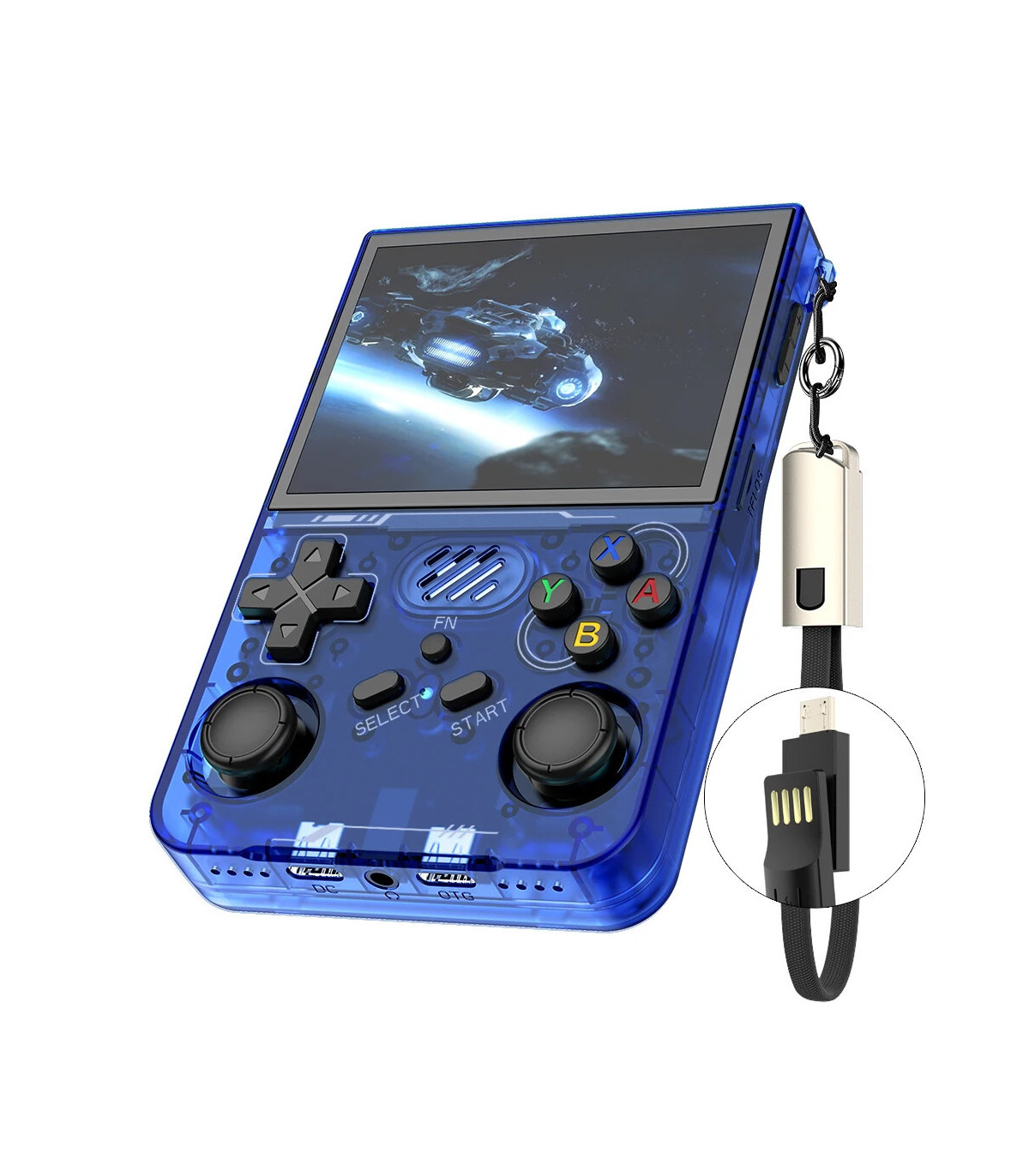 [R36XX Blue 256G] R36S mis à jour R36XX rétro Console de jeu Portable Linux ARKOS 3.5 pouces IP