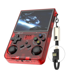 [R36XX Red 64G] R36S mis à jour R36XX rétro Console de jeu Portable Linux ARKOS 3.5 pouces IPS 