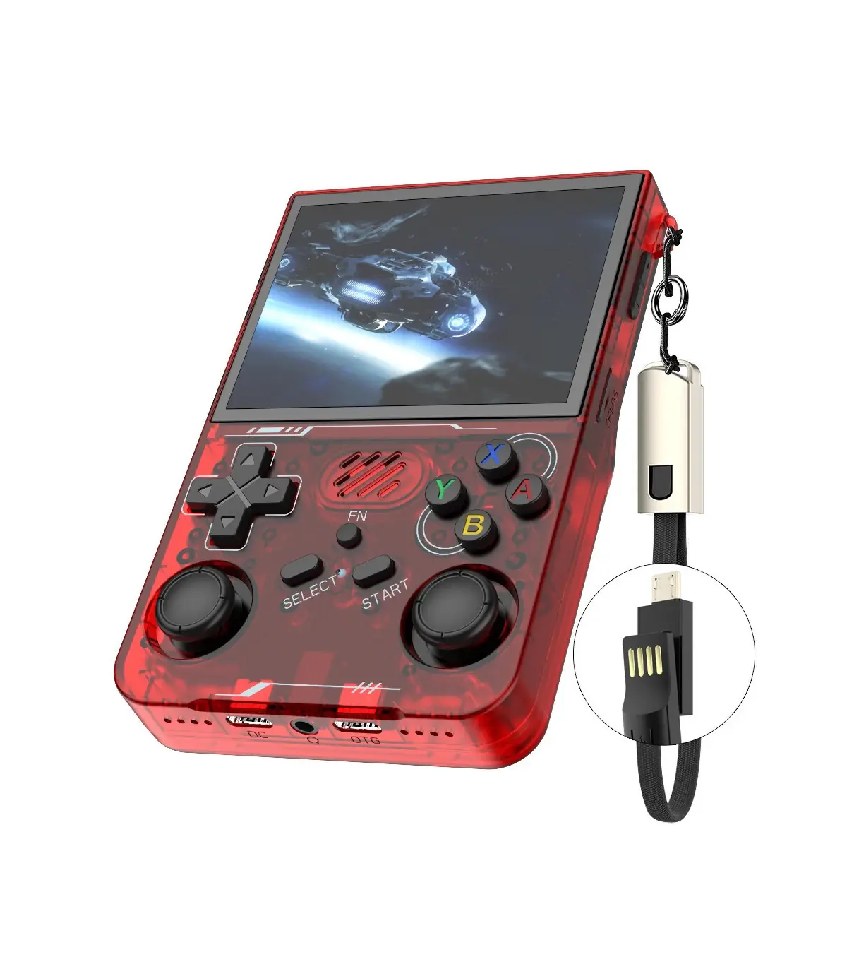 [R36XX Red 128G] R36S mis à jour R36XX rétro Console de jeu Portable Linux ARKOS 3.5 pouces IPS