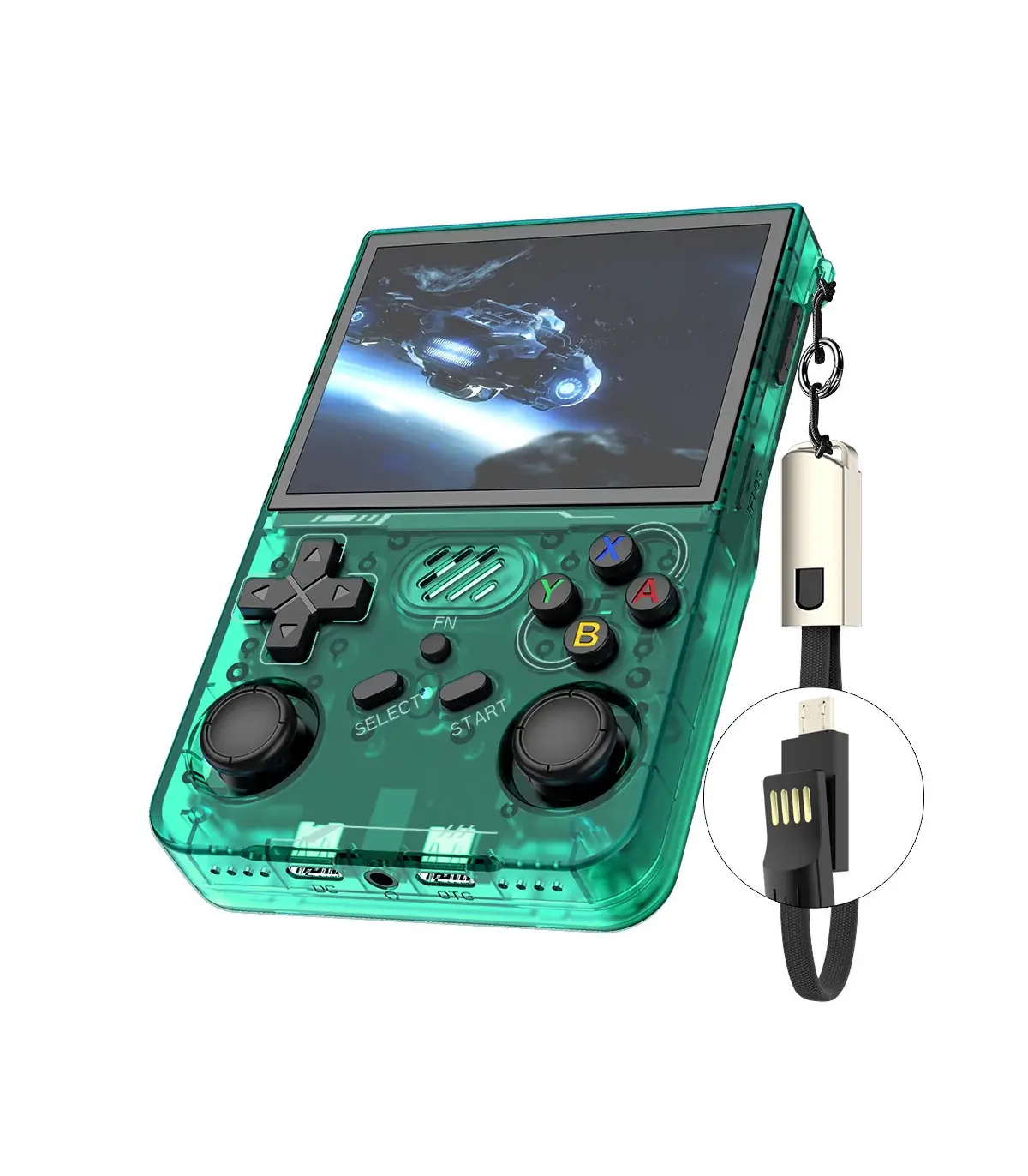 [R36XX Green 256G] R36S mis à jour R36XX rétro Console de jeu Portable Linux ARKOS 3.5 pouces I