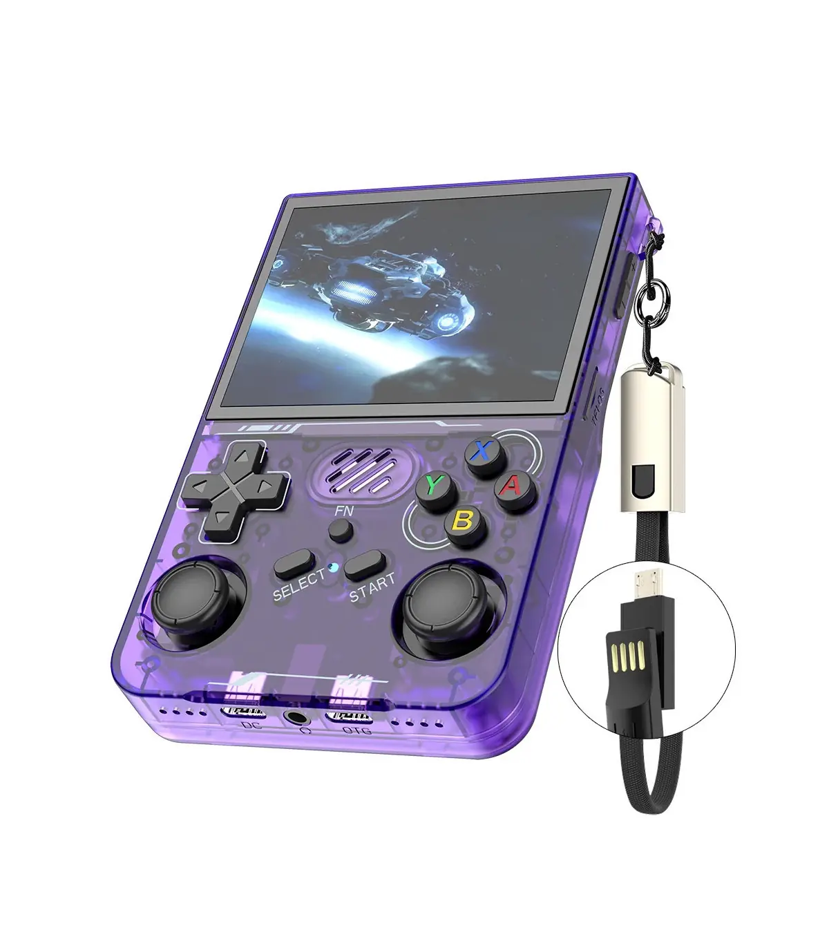 [R36XX Purple 256G] R36S mis à jour R36XX rétro Console de jeu Portable Linux ARKOS 3.5 pouces 