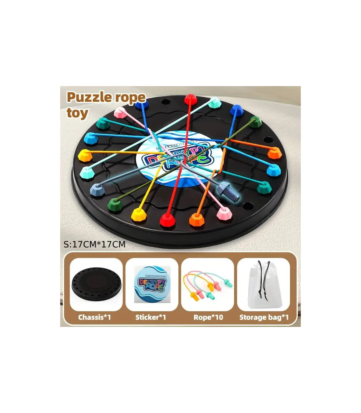 [S] Défi enchevêtrement de corde 1 pièce, jouet éducatif, amélioration de la logique et du conc