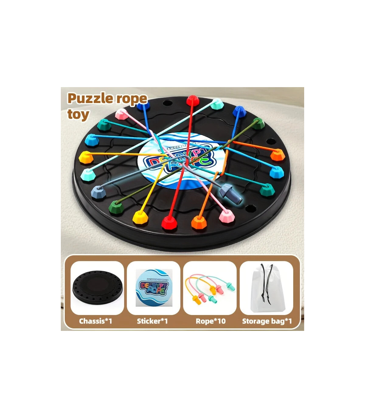 [S] Défi enchevêtrement de corde 1 pièce, jouet éducatif, amélioration de la logique et du conc