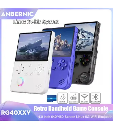 [T Black 64G 256G] Console de jeu portable rétro RG40XXV, écran 4.0 pouces 640x480, système Lin